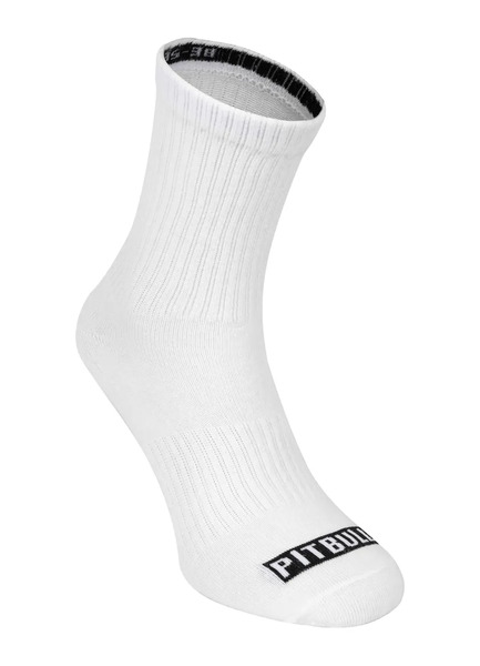 High Ankle Pitbull Thin Socks 3-pack - white