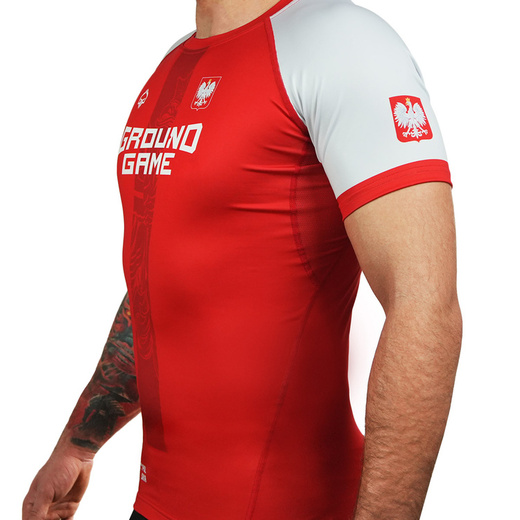 Rashguard Shortsleeve Ground Game POLSKA 2.0 - red