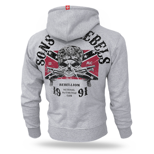 Dobermans Aggressive Zip Hoodie &quot;Sons of Rebels BZ196&quot; - gray