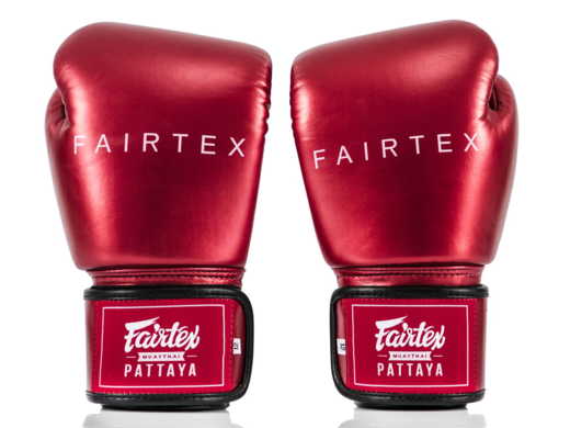 FAIRTEX BGV22 BOXING GLOVES (metallic red) + bag &quot;K&quot;