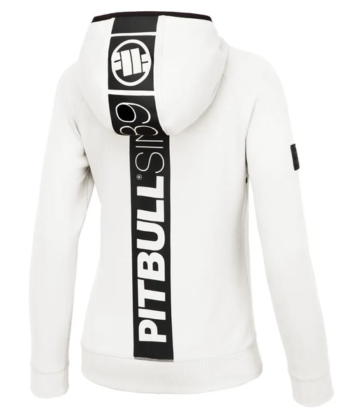 Pit Bull Fuchsia women&#39;s zip-up sweatshirt with hood - white