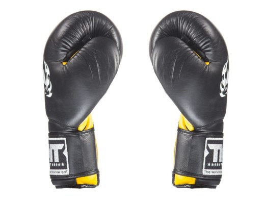 Boxing gloves Top King TKBGSA &quot;SUPER AIR&quot; (522) (black / yellow) &quot;K&quot;