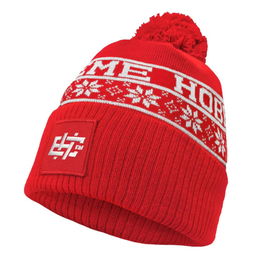 Extreme Hobby &quot;EH LOGO&quot; Winter Hat with Pompom - Red