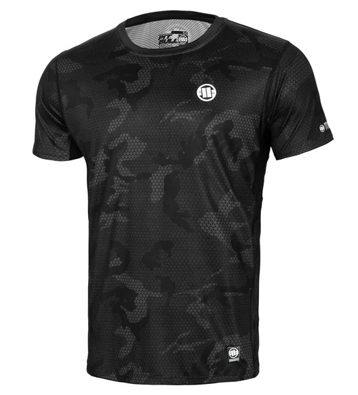 Koszulka Sportowa Mesh PIT BULL  Performance PRO "Net Camo NEW LOGO II" - all black camo