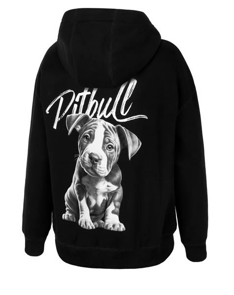 Bluza Damska z kapturem Pit Bull PUPPY Oversize - czarny