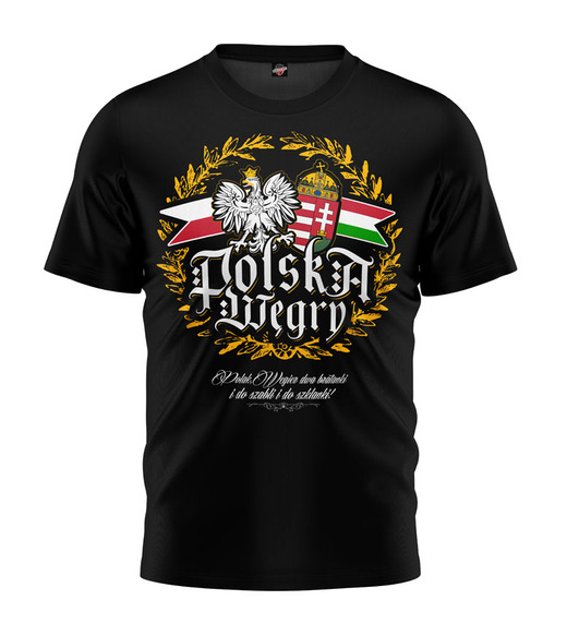 Koszulka T-shirt "Polak Węgier" odzież uliczna - czarny