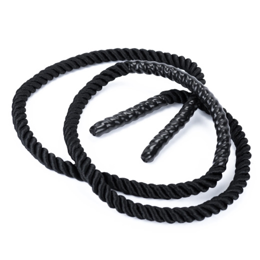 heavy training skipping rope made of 25 mm rope, length 270 cm - black