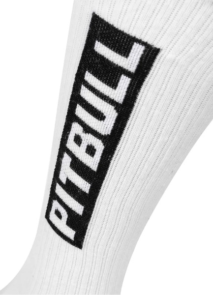 Long High Crew Pitbull Socks thin 3-pack - white