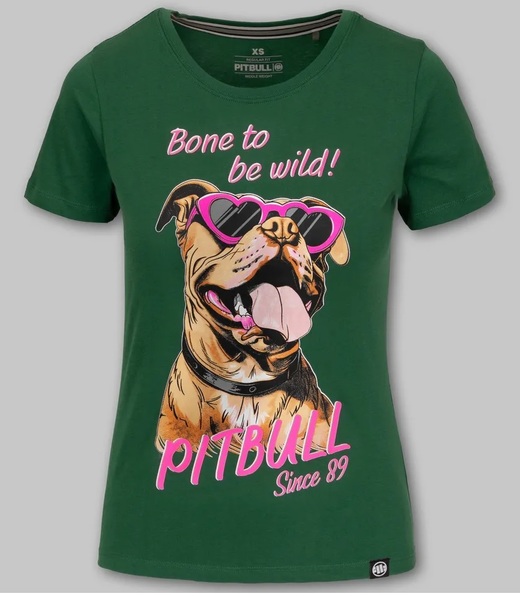 PIT BULL &quot;SUNGLASSES DOG&quot; women&#39;s t-shirt - green