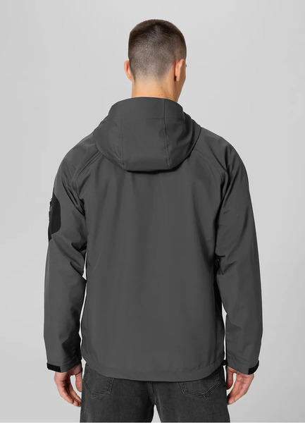 Pit Bull Softshell Airfield men&#39;s jacket with hood - graphite