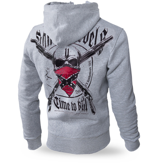 Bluza z kapturem rozpinana Dobermans Aggressive "Time to Kill BZ223" - szara