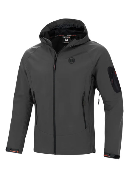 Pit Bull Softshell Airfield men&#39;s jacket with hood - graphite