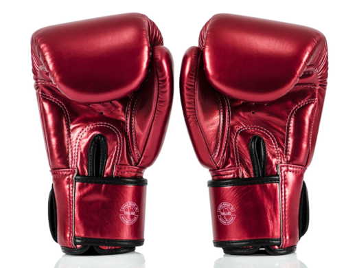 FAIRTEX BGV22 BOXING GLOVES (metallic red) + bag &quot;K&quot;