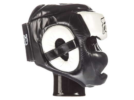 Ochraniacz głowy kask bokserski FAIRTEX sparingowy HG13 (black/white) "Diagonal Vision Sparring" "K"