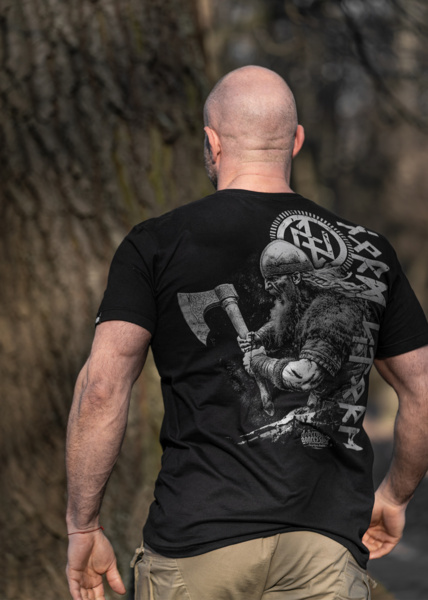 Bluza z kapturem Dobermans Aggressive "VIKING REACTION BK368A" - czarna