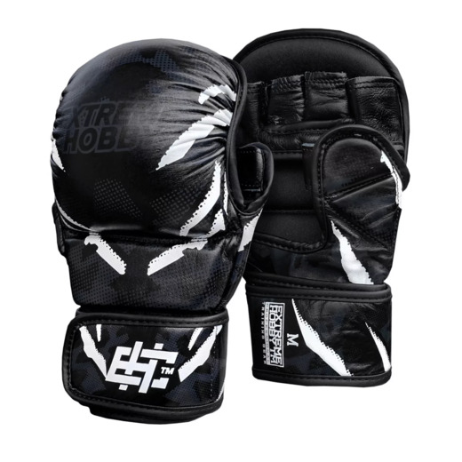 Extreme Hobby MMA Leather Sparring Gloves &quot;BLACK PANTHER&quot; 