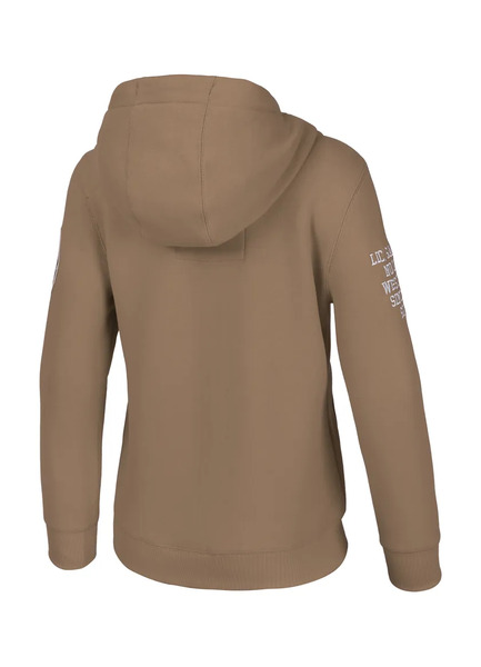 Women&#39;s Hooded Zip-Up Sweatshirt Pit Bull TYRIAN - Brown