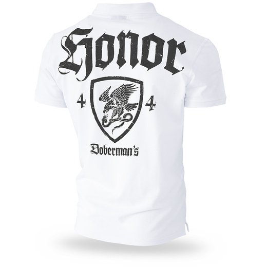 Dobermans Aggressive Polo T-shirt &quot;HONOR TSP301&quot; - white