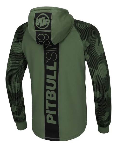 Koszulka Longsleeve z kapturem PIT BULL Spandex "Hilltop" 210 - olive dillard