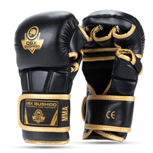 Bushido E1v9G Master Gold MMA Training Gloves - Black/Gold