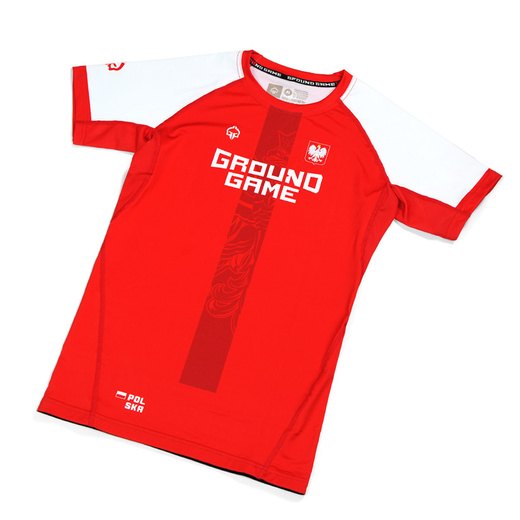 Rashguard Shortsleeve Ground Game POLSKA 2.0 - red