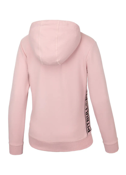 French Terry women&#39;s sweatshirt with hood &quot;La Deta&quot; - pink