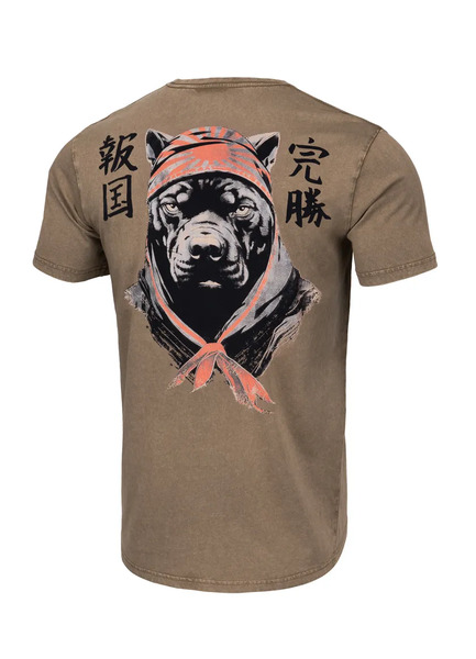 Pit Bull Denim Washed Bravery men&#39;s T-shirt - brown