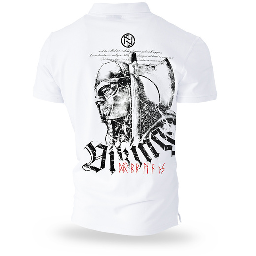 Polo Shirt Dobermans Aggressive &quot;VIKING TSP126&quot; - white