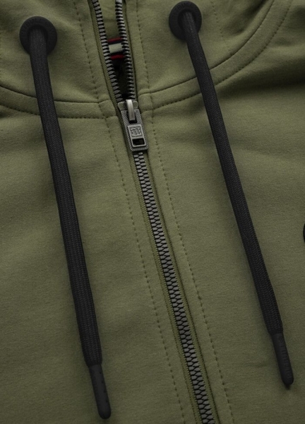 PIT BULL &quot;Small Logo&quot; French Terry &#39;21 zipped hooded sweatshirt - olive