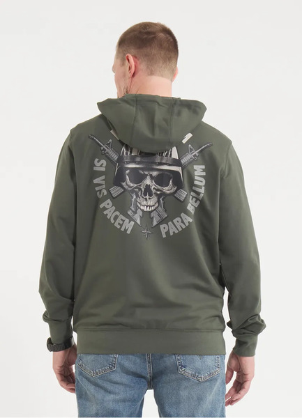 Men&#39;s zip-up hoodie PIT BULL PARA BELLUM - olive