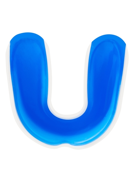 Single gel mouthguard Mr. Dragon white and blue