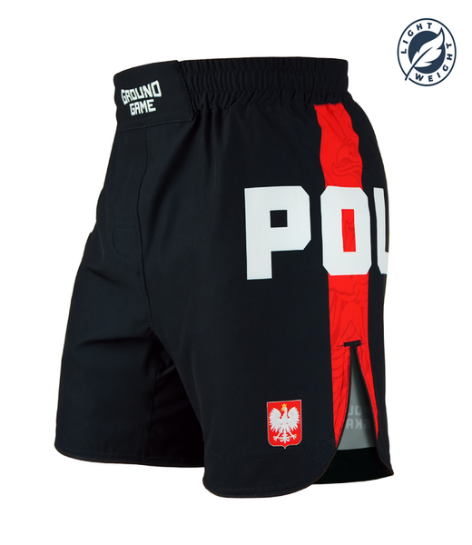 Lekkie spodenki MMA Polska 2.0 (Czarne)