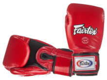 Boxing gloves FAIRTEX BGV1-B (red / black piping) breathable