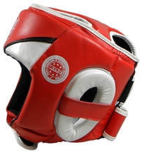 The boxing helmet Masters KT-COMFORT (WAKO APPROVED) head protection - red