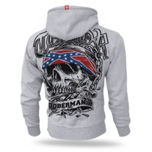 Dobermans Aggressive Zip Hoodie &quot;Terror BZ174&quot; - gray