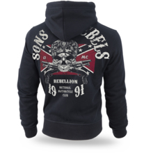 Bluza z kapturem rozpinana Dobermans Aggressive "Sons of Rebels BZ196" - czarna