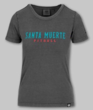 PIT BULL Denim Washed Santa Muerte 25 Women&#39;s T-shirt - Graphite  