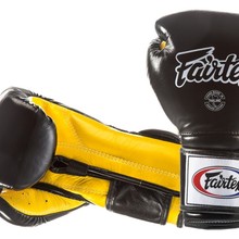 Boxing gloves FAIRTEX BGV9 (black / yellow palm) &quot;Mexican Style&quot; &quot;K&quot;