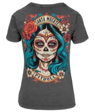 PIT BULL Denim Washed Santa Muerte 25 Women&#39;s T-shirt - Graphite  