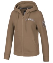 Women&#39;s Hooded Zip-Up Sweatshirt Pit Bull TYRIAN - Brown