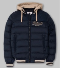 Men&#39;s winter jacket with hood PIT BULL &quot;HIDDEN&quot; - navy blue