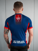 Koszulka Sportowa Rashguard Środowisko miejskie "FUSION" - granatowo/czerwona