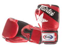 FAIRTEX BGV1-N BOXING GLOVES (red / black) &quot;Nation Print&quot; &quot;K&quot;