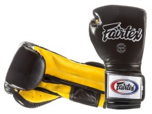 Boxing gloves FAIRTEX BGV9 (black / yellow palm) &quot;Mexican Style&quot; &quot;K&quot;