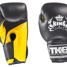 Rękawice bokserskie Top King TKBGSA "SUPER AIR" (522) (black/yellow)  "K"