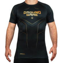 Ground Game &quot;GOLD 2.0&quot; Men&#39;s Short Sleeve Rashguard - Black