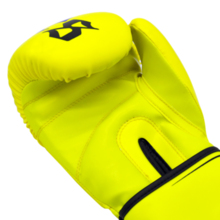 Rękawice bokserskie skórzane Cohortes "Scriptum" - neon yellow