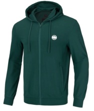 Men&#39;s Zip Hoodie Longsleeve PIT BULL Pique Rockey - Dark Green