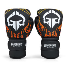 Ground Game Leather Boxing Gloves &quot;FLAMES&quot; 