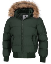 PIT BULL &quot;BURNT&quot; quilted winter jacket with hood - olive